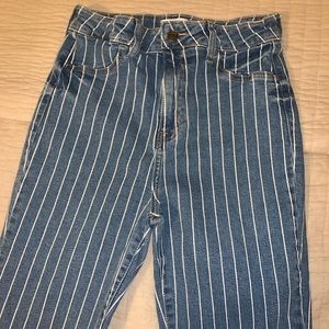 Cello Jeans High Rise Striped Flare Stretch Jean